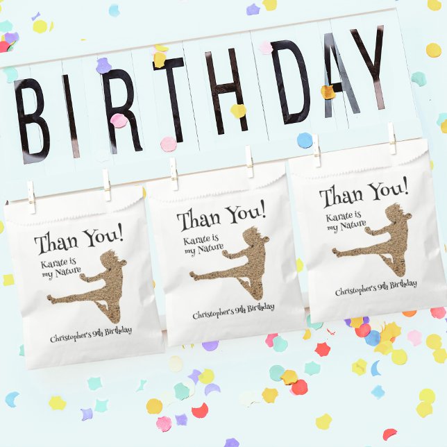 Sacolinha Aniversário de criança moderno de Karate Legal Obr (Criador carregado)