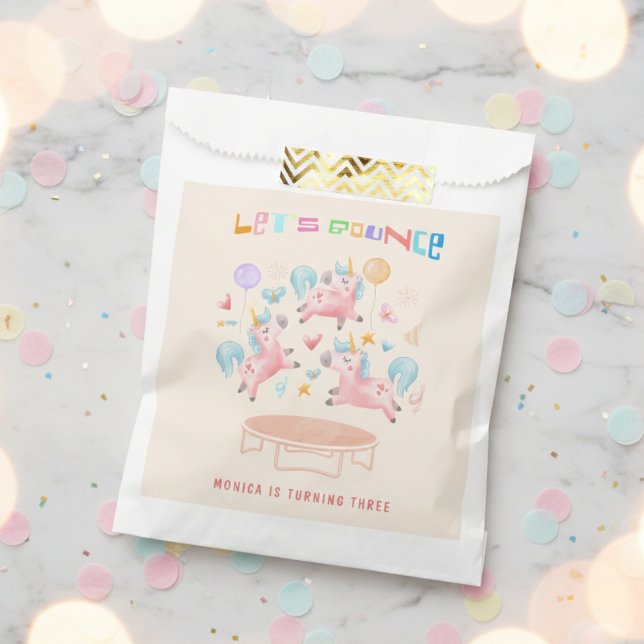 Sacolinha aniversário de criança unicórnios de salto de vamo (Criador carregado)