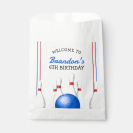 Sacolinha Aniversário de criança Vermelho e Boliche Azul Div