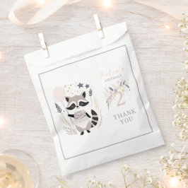 Sacolinha Aniversário de Pastel Boho Raccoon e Balões