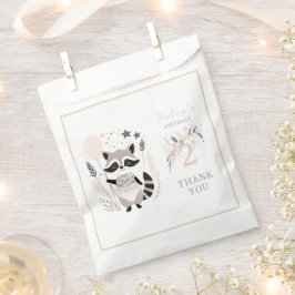 Sacolinha Aniversário de Pastel Boho Raccoon e Balões