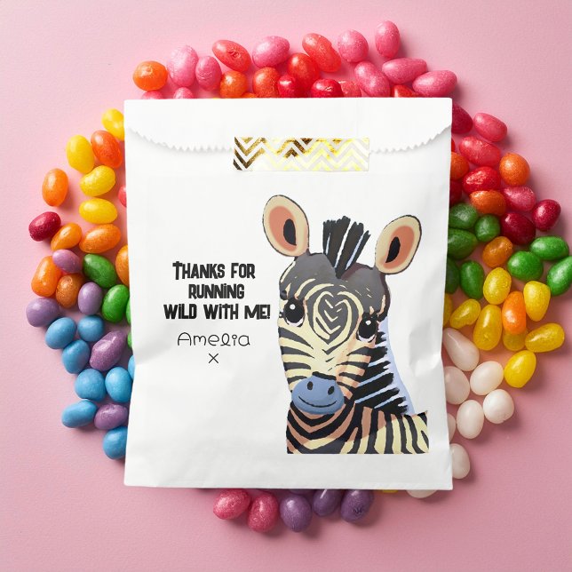 Sacolinha Aniversário de Zebra Personalizado (Criador carregado)