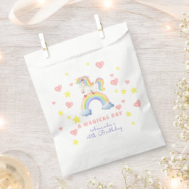 Sacolinha Aniversário Dia Mágico Arco-íris Unicórnio