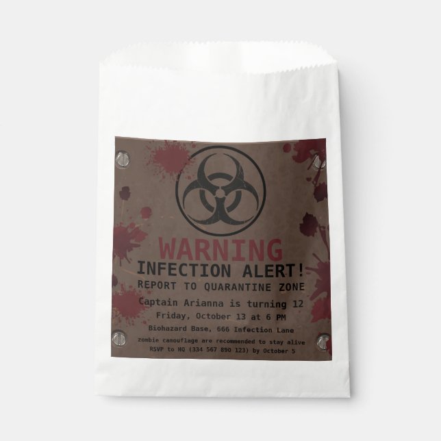Sacolinha Aniversário do Apocalypse Zombie | Halloween Bioha (Frente)