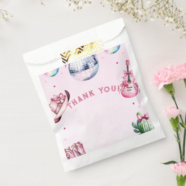 Sacolinha Aniversário do Cactus Party Cowboy do Violão Rosa (Selado)