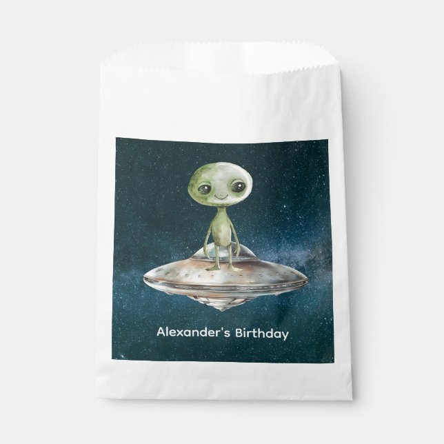Sacolinha Aniversário do Espaço Exterior da Invasão da alien (Frente)