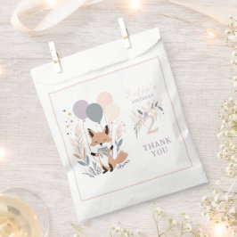 Sacolinha Aniversário do Pastel Boho Fox e Balões