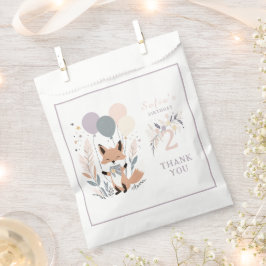 Sacolinha Aniversário do Pastel Boho Fox e Balões