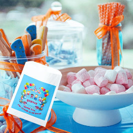 Sacolinha Aniversário do Tema Azul Obrigado A Favorecer Bols