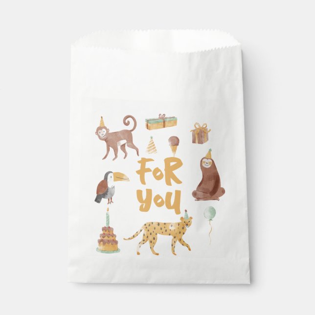 Sacolinha Aniversário dos Pequenos Animais da Selva (Frente)