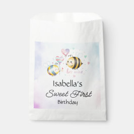 Sacolinha Aniversário Personalizado da Abelha Doce Primeiro 