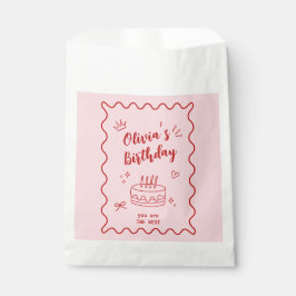 Sacolinha Aniversário Vermelho e Rosa