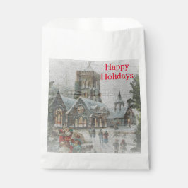 Sacolinha Antigos Papais noeis com crianças em frente a uma