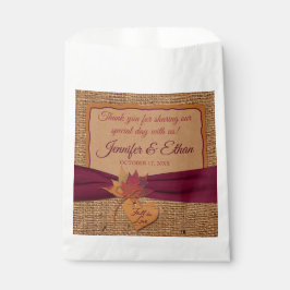 Sacolinha Apaixonado, Autumn Leaves, Casamento Burlap