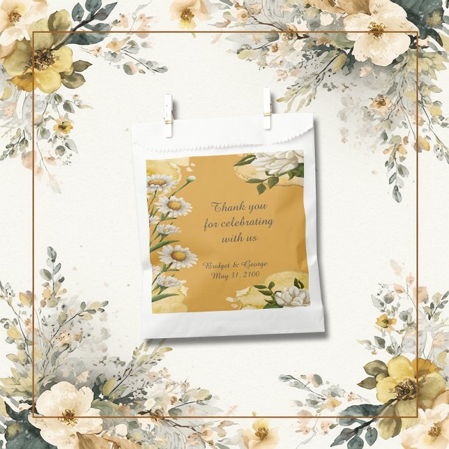 Sacolinha apricot Vintage White Margaret Flower Elegance (Criador carregado)