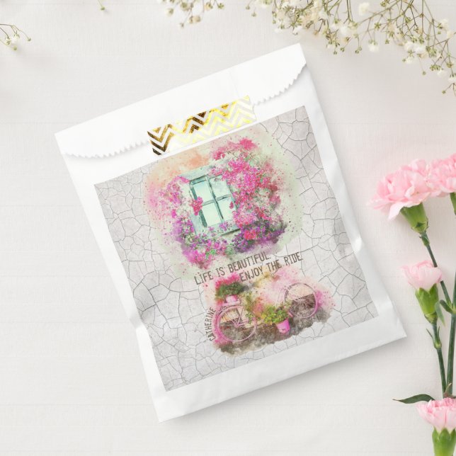 Sacolinha Aproveite o passeio | Bicicleta De Aquarela Com Fl (Selado)