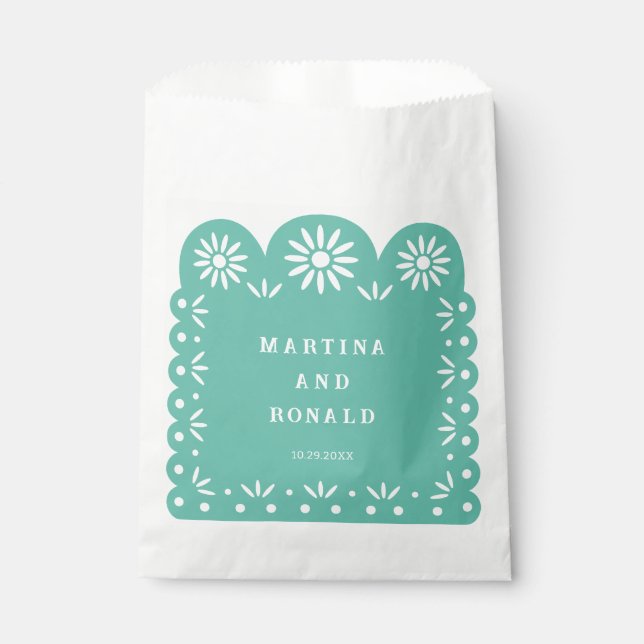 SACOLINHA AQUA MEXICAN PAPEL PICADO (Frente)