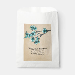 Sacolinha Aqua Vintage Cherry Blossoms favorece Bolsas