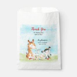 Sacolinha Aquarela Animais Da Fazenda Obrigado