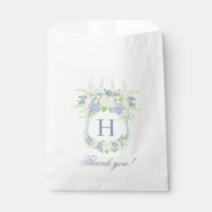Sacolinha Aquarela Azul e Branco Hydrangea Crest