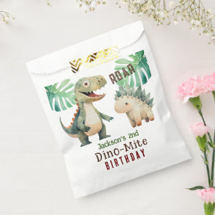 Sacolinha Aquarela de Aniversário de 2 anos de Dinossauro