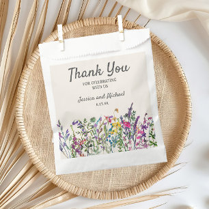 Sacolinha Aquarela Flores Silvestres Creme Casamento