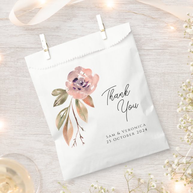 Sacolinha Aquarela Rosa Mauve Romântico (Cortado)