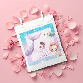 Sacolinha Aquarela Sob O Chá de fraldas De Pequenas Pérolas 