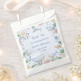 Sacolinha Aquarela Sob O Chá de fraldas Marítimo