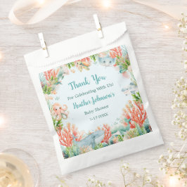 Sacolinha Aquarela Sob O Chá de fraldas Marítimo