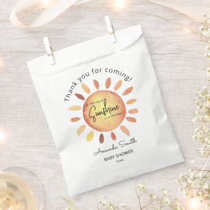 Sacolinha Aquarela Sol Amarelo Feliz Obrigado Baby Shower