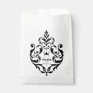 Sacolinha Aranha Damask Halloween Obrigados Para Descartar