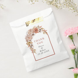 Sacolinha Arca com flores e folhas de terracota