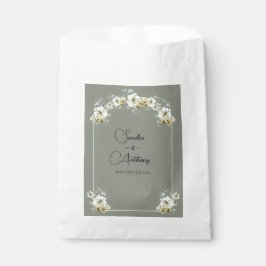Sacolinha Arched Sage Green Floral wedding favor bag
