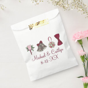 Sacolinha Arco das Flores de Casamento, Gravata Personalizad