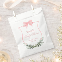 Sacolinha Arco Elegante rosa Chá de fraldas Eucalyptus Crest
