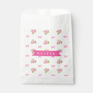Sacolinha Arco Floral Feminino Personalizado Rosa Coquette