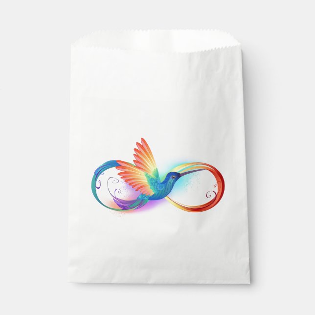 Sacolinha Arco-íris Hummingbird com símbolo Infinito (Frente)
