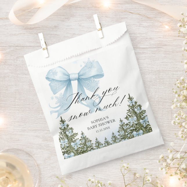 Sacolinha Arco rosa Chá de fraldas de inverno Obrigado (Cortado)