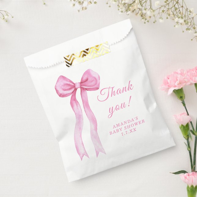 Sacolinha Arco Rosa É Menina Chá de Bebê Obrigada (Selado)