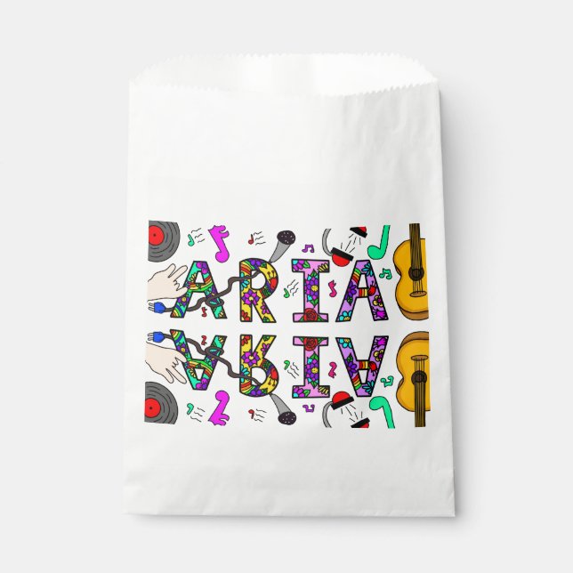 Sacolinha Aria, Flores e Música Retangular (Frente)