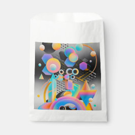 Sacolinha Arte abstrata geométrica vibrante e caprichosa