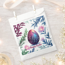 Sacolinha Arte Botânica de Ovo de Páscoa Elegante