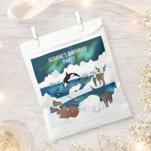 Sacolinha Arte Polar Árctica Reindeer Walrus Orca Narwhal F