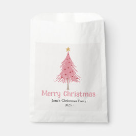 Sacolinha Árvore de Natal Bonita Festa Rosa Esbranquiçada