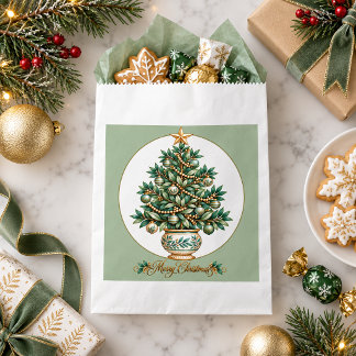 Sacolinha Árvore de Natal Botânica Elegante Natal