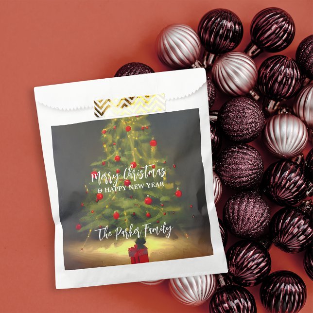 Sacolinha Árvore de Natal Clássica com Bolas Vermelhas em Ci (Criador carregado)