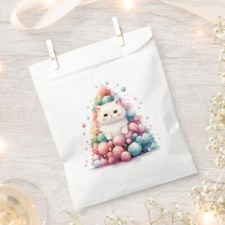 Sacolinha Árvore de Natal de Gato Branco Fofo