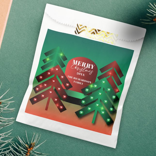 Sacolinha Árvores de Natal Modernas, Vermelhas e Verdes, Esp (Criador carregado)