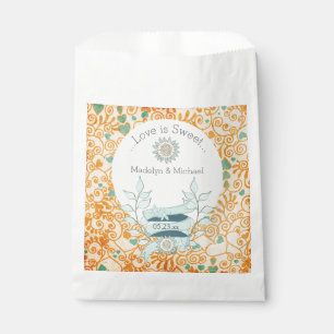 Sacolinha As bolsas feitas sob encomenda florais alaranjadas